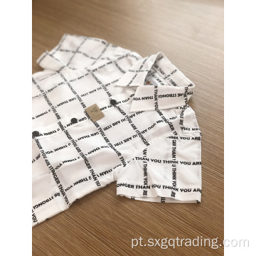 Nova camisa infantil de manga curta com estampa limpa e fashion